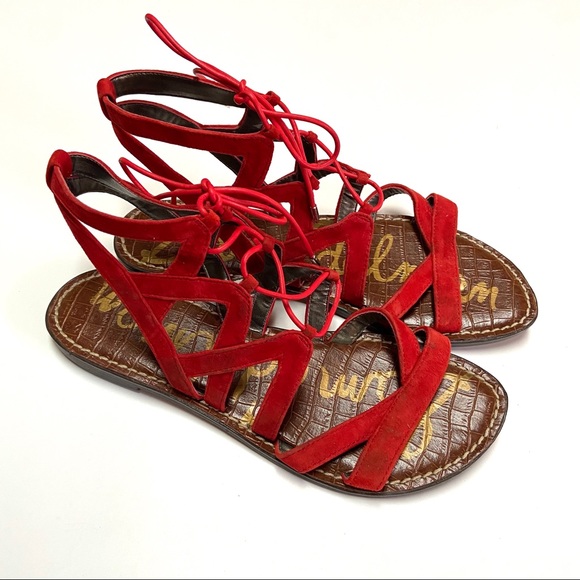 Sam Edelman Shoes - Sam Edelman Gemma Gladiator Suede Sandals Red 8.5